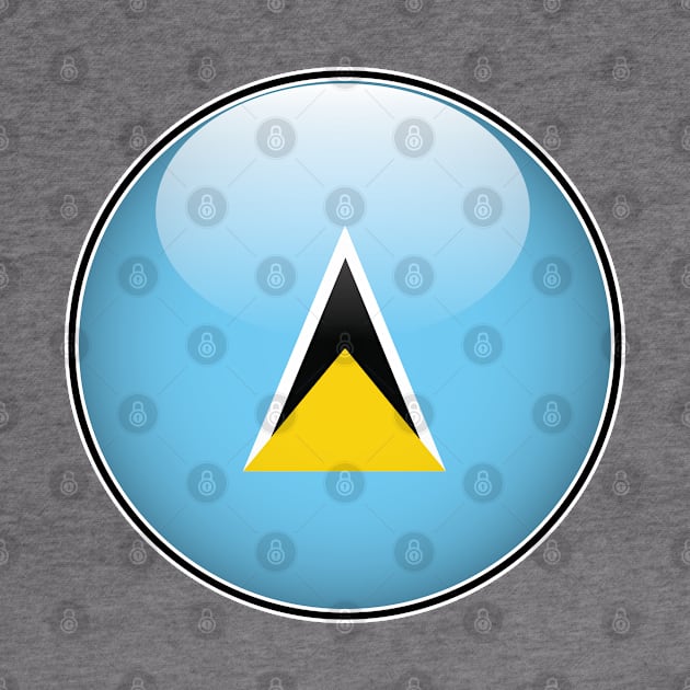 St Lucia National Flag Glossy Button by IslandConcepts